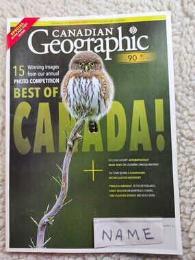 Canadian Geographic Magazine May June 2020 Best Of Canada Owl Cover 90Year